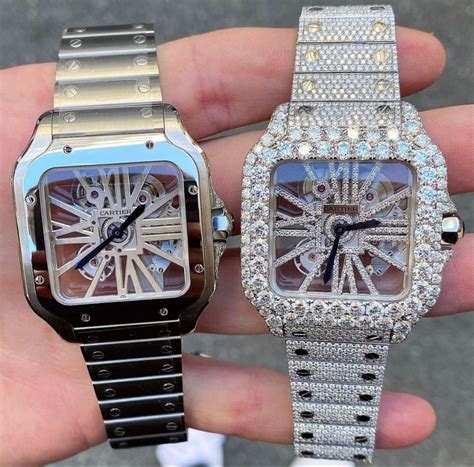 skeleton cartier watch ice out